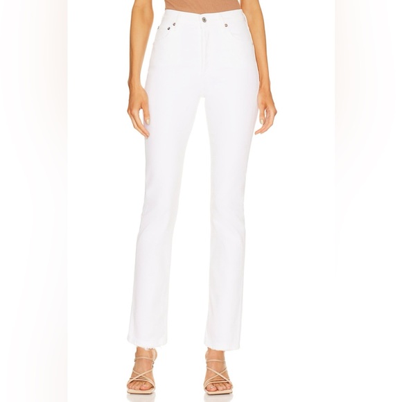 NWT Agolde Riley High Rise Straight Crop Jeans in Whip in a size 24